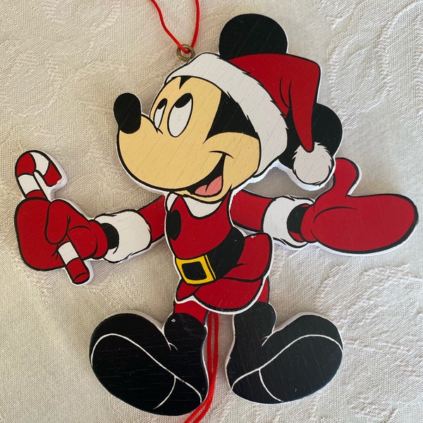 Disney Santa Mickey Mouse Moveable Christmas Holiday Ornament