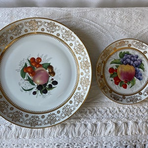 Vintage Ba Area German Serving Platter + 5 Dessert Plates