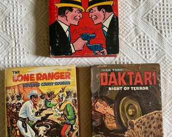 Vintage 1967/8 Dick Tracy, Lone Ranger, Daktari Comic Book Set of 3