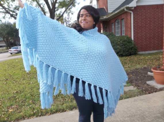 turtleneck shawl poncho