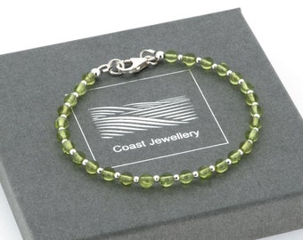 Peridot Bracelet | Sterling Silver, Real Gemstone