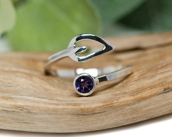 Iolite Adjustable Ring | Sterling Silver Adjustable Rings for Women