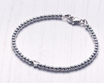 Sterling Silver Heart Bracelet | Stacking Bracelets