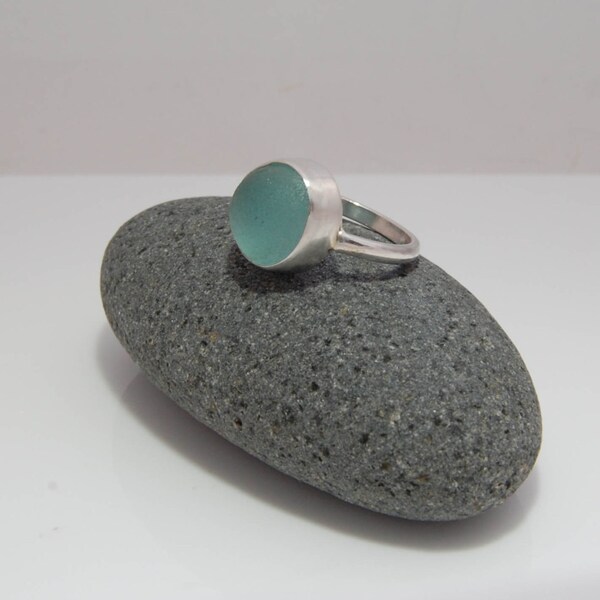 Aqua Sea Glass Ring