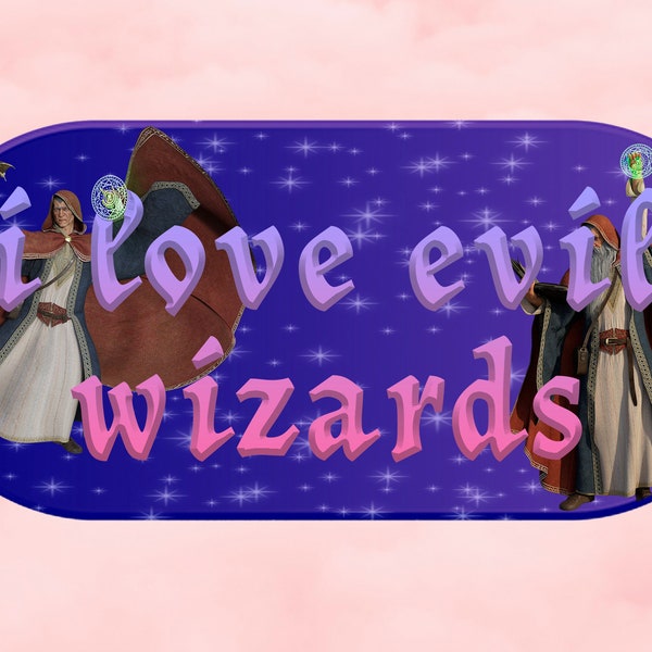 I love evil wizards funny bumper sticker weatherproof 5x2 in gift fantasy fairy aesthetic car sticker