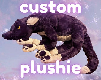 CUSTOM large plushie / pillow, OC characters, animals, people - handmade plush one of a kind