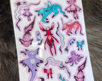 creatures sticker sheet cute kawaii characters journal scrapbook stickers fantasy fairy aesthetic