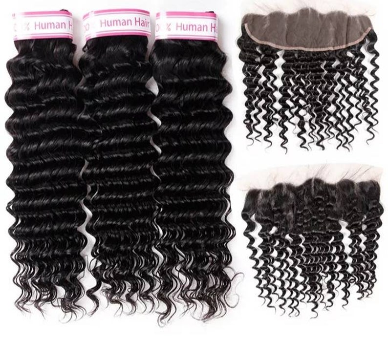 Peruvian Loose Wave Hair 3 Bundles With Closure Etsy