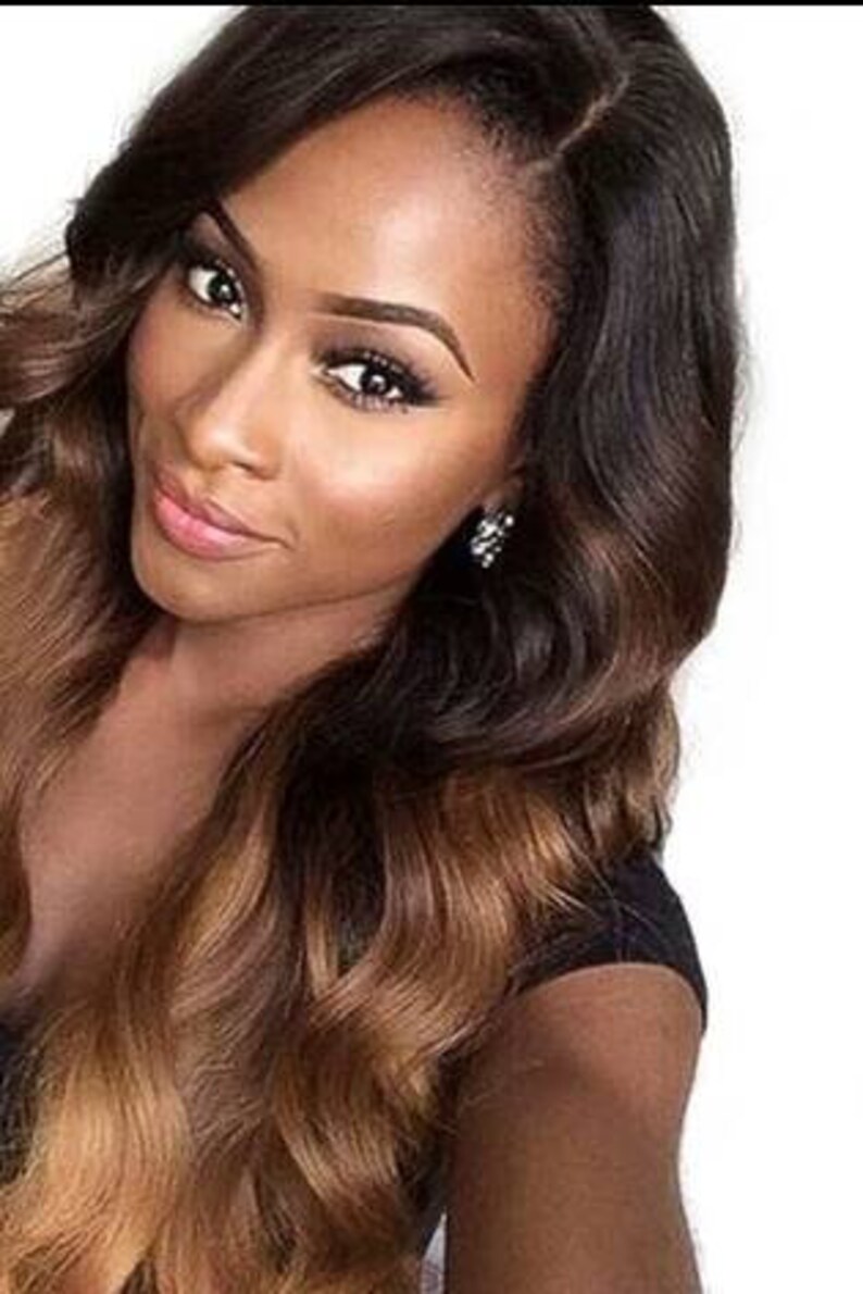 Ombre Human Hair Lace Wig Pre Plucked Brazilian Lace Front Etsy
