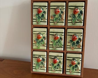 Vintage Strawberry Ceramic Shaker Set Made in Japan