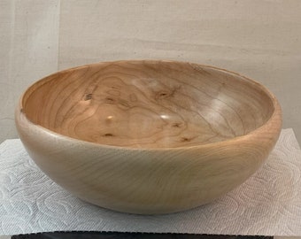 Maple Salad Bowl with Salad Tongs