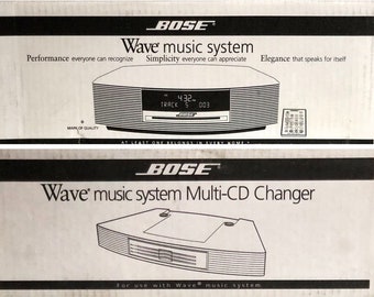 Brand New Vintage Bose Wave Music System and Multi-CD Changer CD Player, Titanium Silver