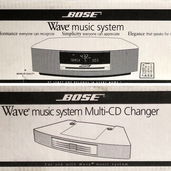 Brand New Vintage Bose Wave Music System and Multi-CD Changer CD Player, Titanium Silver