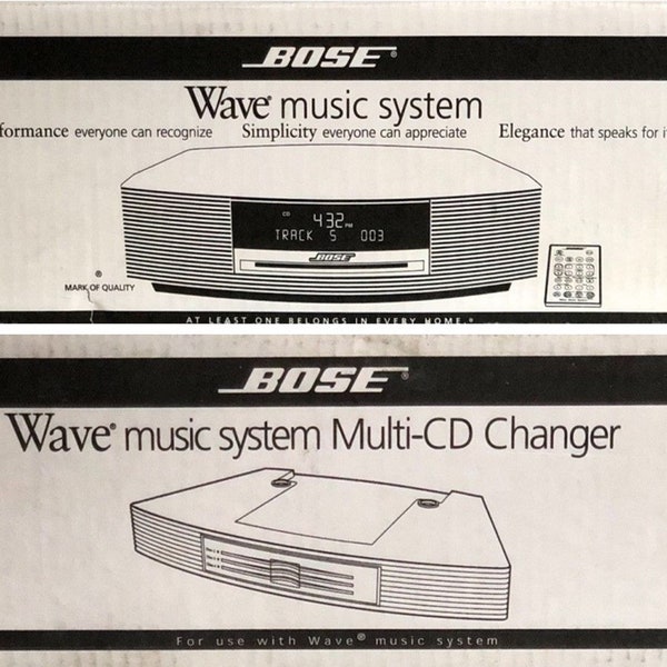 Brand New Vintage Bose Wave Music System and Multi-CD Changer CD Player, Graphite Grey - Black