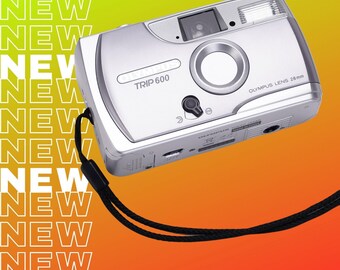 Olympus trip 600 film camera, vintage olympus 35mm camera, point and shoot, fixed focus, working film camera