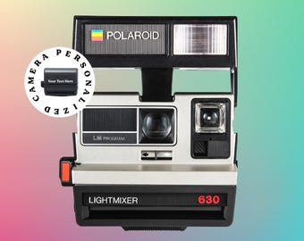 Polaroid 630 lightmixer – vintage grey instant film camera, fully tested, customizable with your own text for a unique gift.