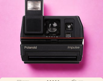 Câmera instantânea Polaroid Impulse | Câmera Polaroid 600 vintage, testada e funcionando | Câmera instantânea retrô "apontar e disparar"