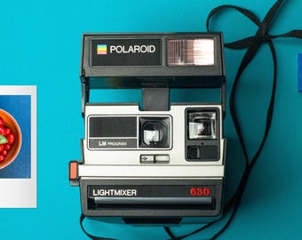 Custom camera, vintage polaroid 630 sl lightmixer lm program - 600 film instant camera with auto flash, retro photography charm