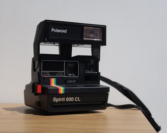 Custom camera, polaroid 600 cl spirit camera instant film camera 90s rainbow vintage polaroid 600 type film camera 80s