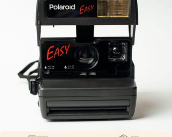 Câmera instantânea Polaroid Easy | Câmera Polaroid 600 vintage, testada e funcionando | Câmera instantânea retrô do tipo "apontar e disparar"