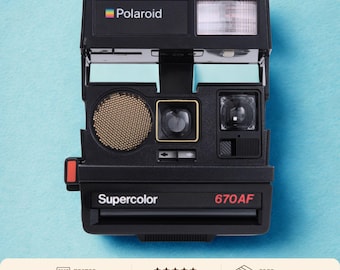 Câmera Polaroid 670 AF Vintage | Câmera Instantânea com Foco Automático para Filme Polaroid 600 | Polaroid Retrô Testada