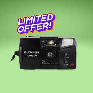 Olympus trip af30 vintage 35mm film camera, point & shoot, tested  working, retro compact camera