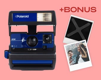 Câmera personalizada, câmera instantânea Polaroid 600 Blue Pulse 636, câmera Polaroid vintage, câmera instantânea, tipo Polaroid 600