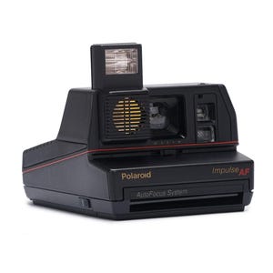 Polaroid impulse autofocus af instant film camera – 600 film, built-in flash, retro photography, vintage design, fully tested