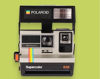 Vintage Polaroid Supercolor 635 Camera, Retro Instant Film Camera, Polaroid 600 Camera, Photographer Gift, 80s Decor