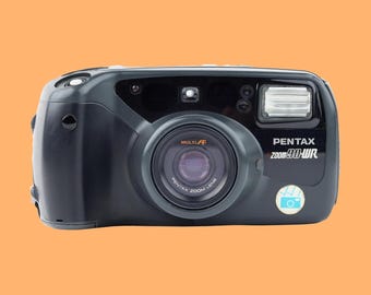 Câmera Pentax Zoom 90-WR de filme 35 mm - Resistente às intempéries, do tipo "apontar e disparar" - Zoom de 38-90 mm - Testada e funcionando