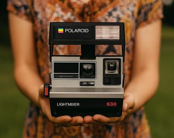 Polaroid 600 type, polaroid 630 lightmixer — vintage 600 instant film camera, built-in flash, tested, ready to shoot