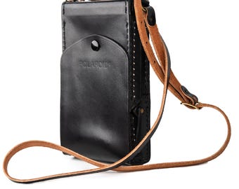 Estojo de couro para Polaroid SX-70 | Bolsa dobrável vintage para câmera | Capa protetora para SX70 | Bolsa de ombro retrô para câmera instantânea | Fotografia analógica