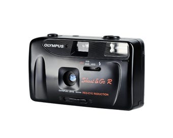 Custom camera, olympus shoot and go, 35 mm film camera, compact point and shoot | tested  working | vintage camera gift | beginner friendly