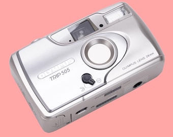 Olympus trip 505 silver add your text  | compact 35mm film camera | point and shoot | tested  working | vintage camera