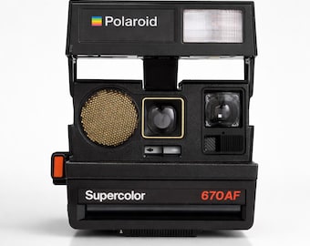 Câmera Polaroid 670 com foco automático por sonar | Câmera instantânea vintage tipo 600 | Testada e funcionando | Ideia de presente de aniversário retrô da Polaroid