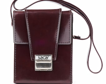 Vintage brown polaroid leather bag, genuine leather camera case 15x18 cm, fits polaroid sx-70, retro photographer gift, stylish camera bag