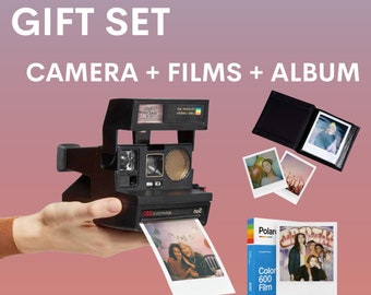 Gift set! polaroid sun autofocus 660 instant camera + film triple pack