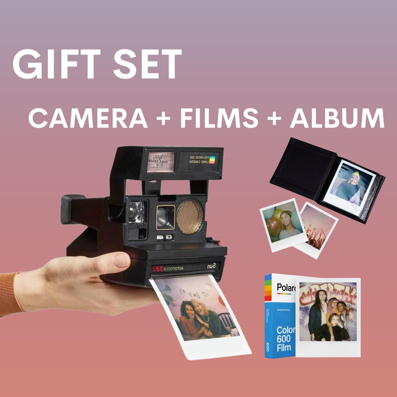 Gift set polaroid sun autofocus 660 instant camera film triple pack image 1