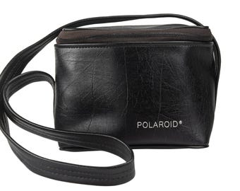 Sac Vintage Polaroid En Cuir Bleu Pour Appareil Photo - 19x15 Cm - Réf Q-871