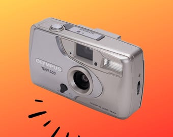 Custom camera, olympus trip 500 camera compact point and shoot, tested  working, vintage camera gift, beginner friendly