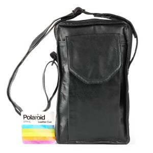 Vintage black leather polaroid bar for sx-70 | stylish and durable camera accessory