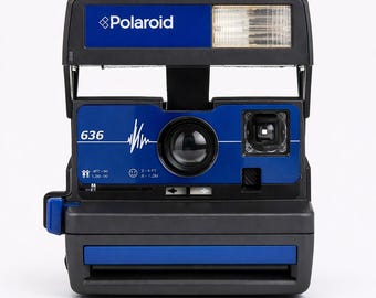 Câmera personalizada, câmera instantânea Polaroid 600 Blue Pulse 636, câmera Polaroid vintage, câmera instantânea, tipo Polaroid 600