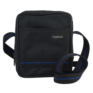 Schwarze Polaroid Kameratasche, Polaroid 600, Geburtstagsgeschenk, Fotografengeschenk, Vintage Tasche, Stofftasche