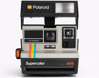 Câmera personalizada, adicione seu texto, Polaroid Rainbow 635 Supercolor personalizada, Polaroid 600 Type, câmera vintage, câmera instantânea, presente para fotógrafo