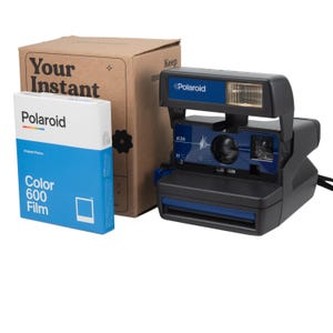 Custom camera, Polaroid 600 blue pulse 636 instant camera, vintage camera polaroid, instant camera, polaroid 600 type
