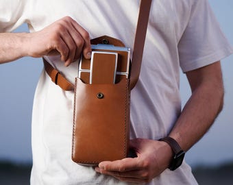 Bolsa de cuero para cámara Polaroid SX-70 - Marrón, regalo de fotógrafo artesanal, estuche para cámara vintage, regalo de Navidad para fotografía