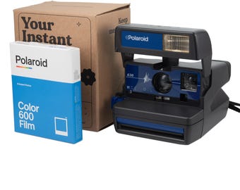 Custom camera, polaroid blue pulse 636 instant camera - perfect for photographers and vintage camera enthusiasts