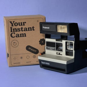 Polaroid Spirit 600 Silver | Aparat fotograficzny Vintage Instant Film | Aparat Polaroid z lat 80. | Kompatybilny z filmem 600 | Prezent fotograficzny w stylu retro
