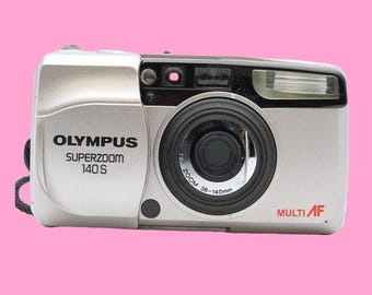Olympus Superzoom 140S Film Camera, 35mm Point and Shoot Camera, Vintage Olympus Camera, Compact Zoom Camera, Refurbished Silver Camera