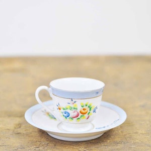Occupied Japan light blue floral tea cup set